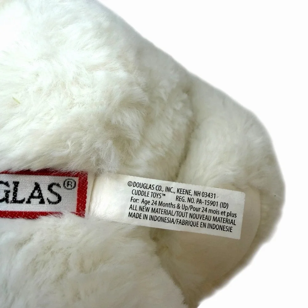 Cream White Plush Bunny‎ Rabbit Stuffed Animal Floppy Ears Pink Nose 10 Inch